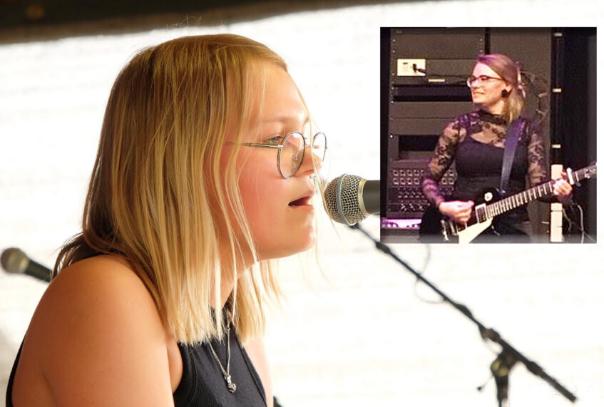 Muziek met Fenne en Imke Toenink in de binnenstad van Ootmarsum