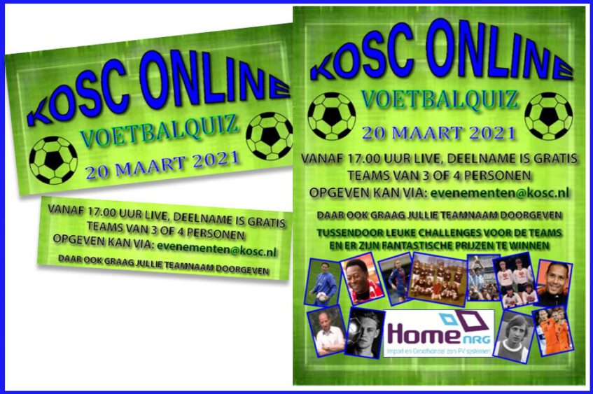 KOSC organiseert Online Voetbalquiz