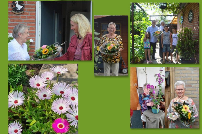 Woningcorporatie Mijande Wonen zet winnaars bloemkaartactie in het zonnetje