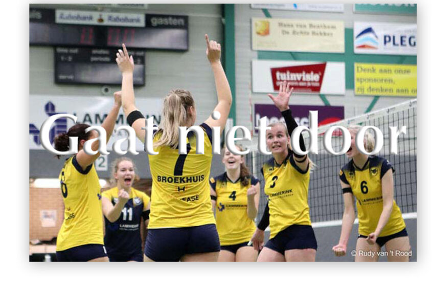 Volleybalwedstrijd Set-Up ’65 dames 1 uitgesteld