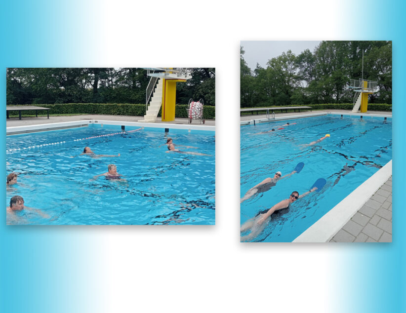 Aqua gymmen en borstcrawlcursus in het warme water van zwembad de Kuiperberg