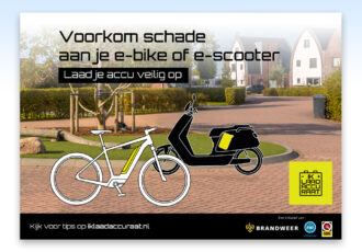 Landelijke campagne rondom brandveiligheid bij het opladen van accu’s van e-bikes en e-scooters