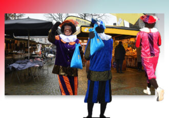 Piet brengt iets lekkers op de markt in Ootmarsum