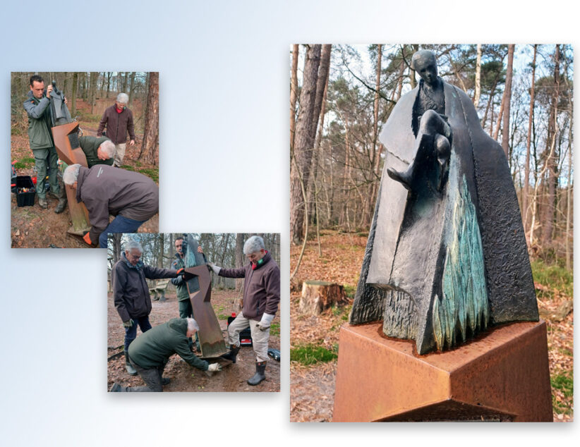 Vrijwilligers Staatsbosbeheer zetten Victor Westhoff weer op een degelijk voetstuk