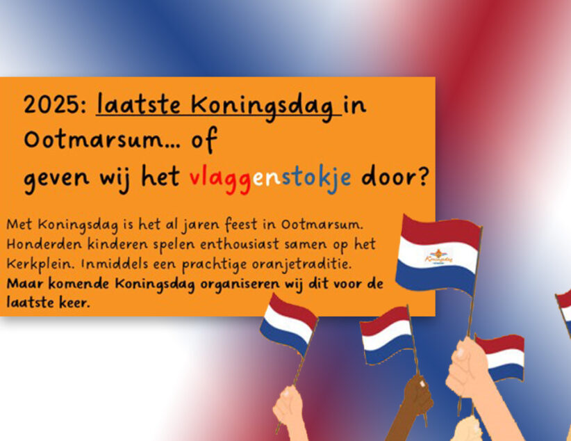 Wie neemt het Koningsdagvlaggestokje over?